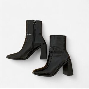 Princess Polly Black Leather Boot